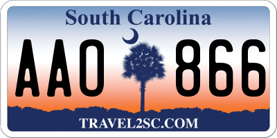 SC license plate AAO866