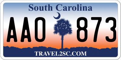 SC license plate AAO873