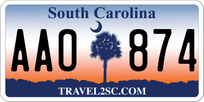 SC license plate AAO874