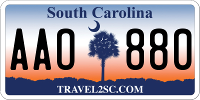 SC license plate AAO880