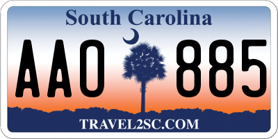 SC license plate AAO885