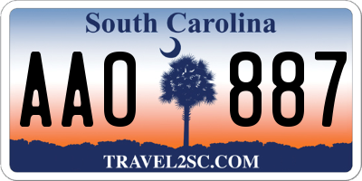 SC license plate AAO887