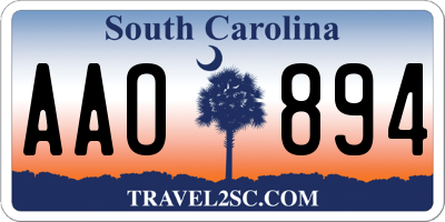 SC license plate AAO894