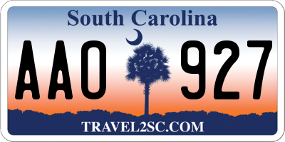 SC license plate AAO927