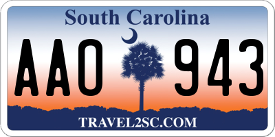 SC license plate AAO943