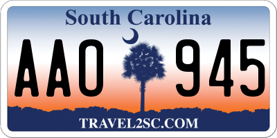 SC license plate AAO945