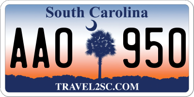 SC license plate AAO950