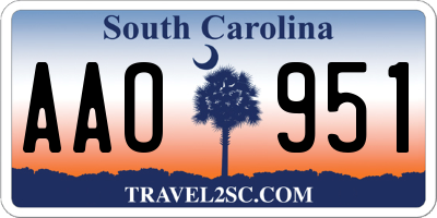 SC license plate AAO951