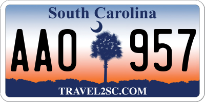 SC license plate AAO957