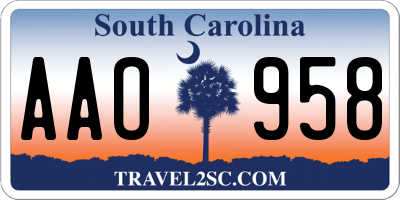 SC license plate AAO958