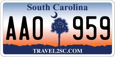 SC license plate AAO959