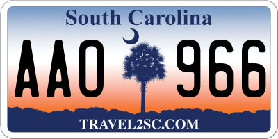 SC license plate AAO966