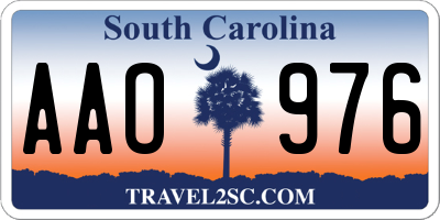 SC license plate AAO976