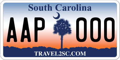 SC license plate AAP000