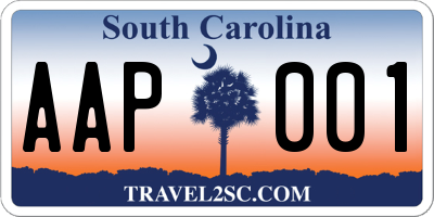 SC license plate AAP001