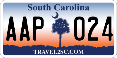 SC license plate AAP024