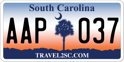 SC license plate AAP037