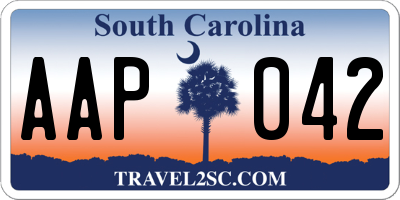 SC license plate AAP042