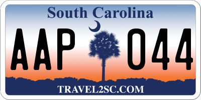 SC license plate AAP044