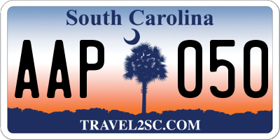 SC license plate AAP050