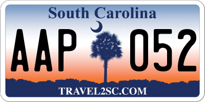 SC license plate AAP052