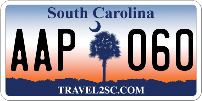 SC license plate AAP060