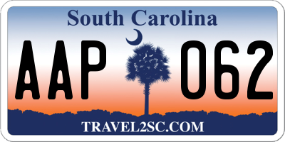 SC license plate AAP062