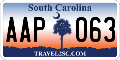 SC license plate AAP063