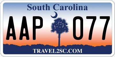 SC license plate AAP077