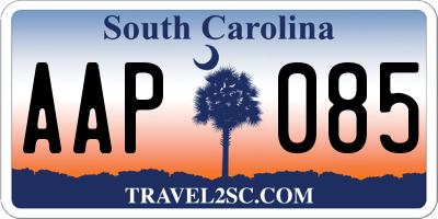 SC license plate AAP085