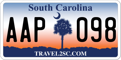 SC license plate AAP098