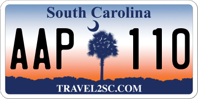 SC license plate AAP110