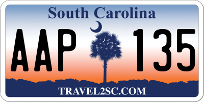 SC license plate AAP135