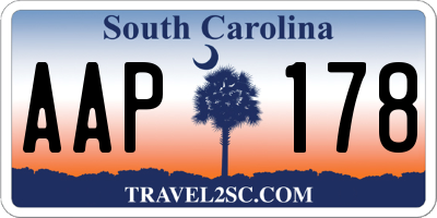 SC license plate AAP178