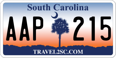 SC license plate AAP215