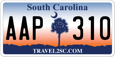 SC license plate AAP310