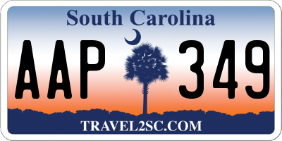 SC license plate AAP349