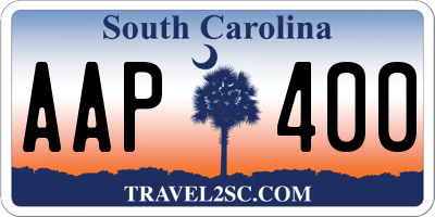 SC license plate AAP400