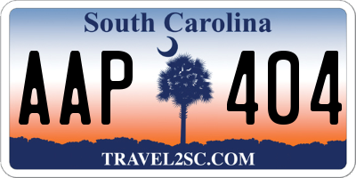 SC license plate AAP404