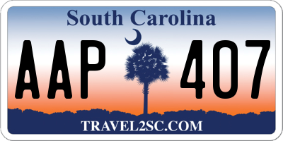 SC license plate AAP407