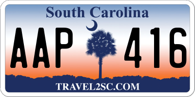 SC license plate AAP416