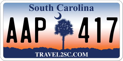 SC license plate AAP417