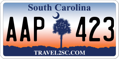 SC license plate AAP423