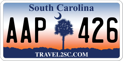 SC license plate AAP426