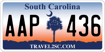 SC license plate AAP436