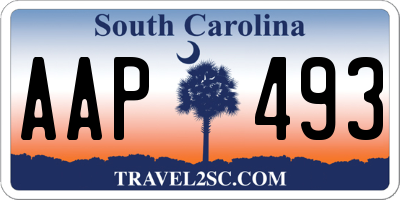 SC license plate AAP493