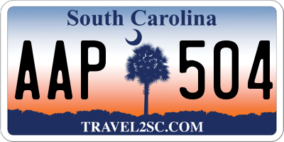 SC license plate AAP504