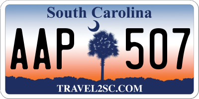 SC license plate AAP507