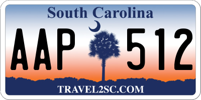 SC license plate AAP512
