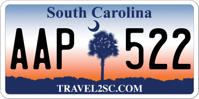 SC license plate AAP522